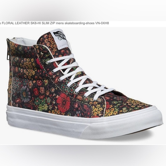 vans shoes vans leather sk8-hi slim zip